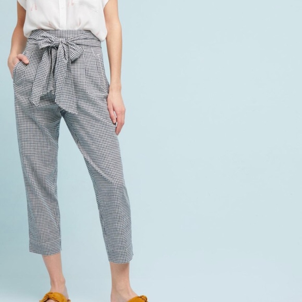 Anthropologie Gingham Trousers